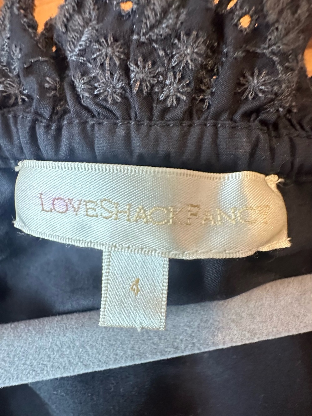 LoveShackFancy Anala Cropped Top Eyelet Blouse Size 4 - Picture 4 of 11